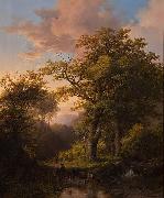 Johann Bernhard Klombeck A Forest Scene Sweden oil painting artist